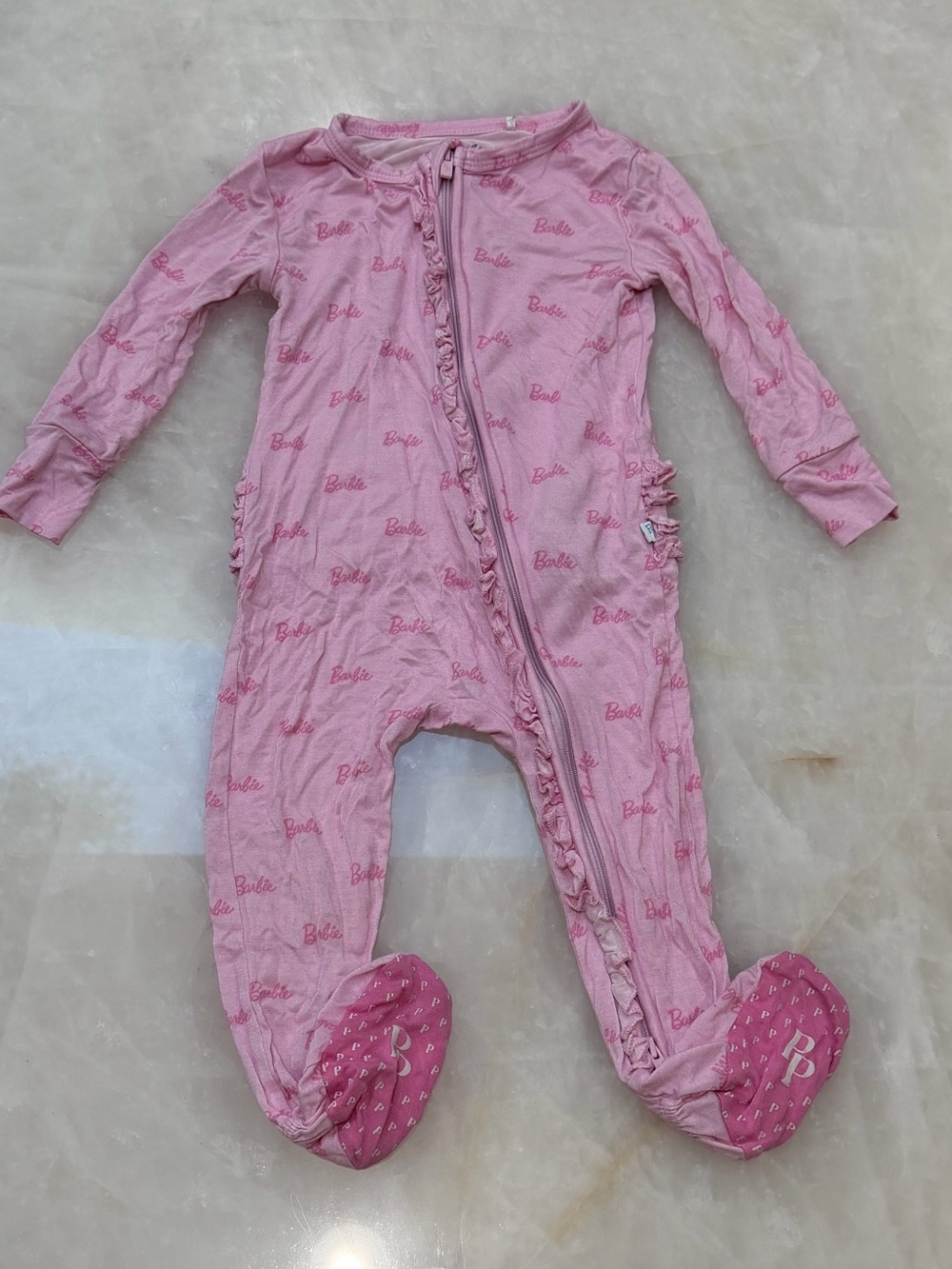 Posh Peanut Pink Barbie Zip-Front Footie